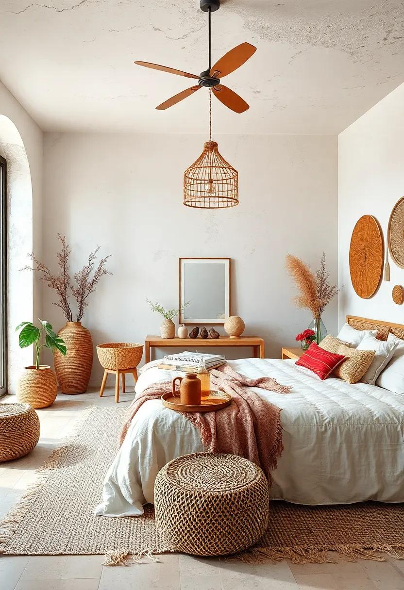 Handpicked Natural Fiber Decor for Curated Bohemian Bedrooms With Ethereal Textural Play