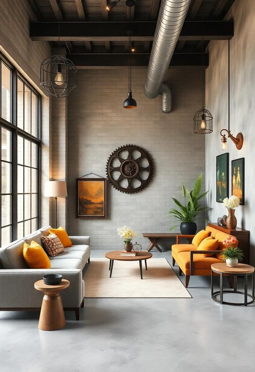 Combine Steampunk Elements with Contemporary Art by Showcasing Brass and Copper Wall Fixtures