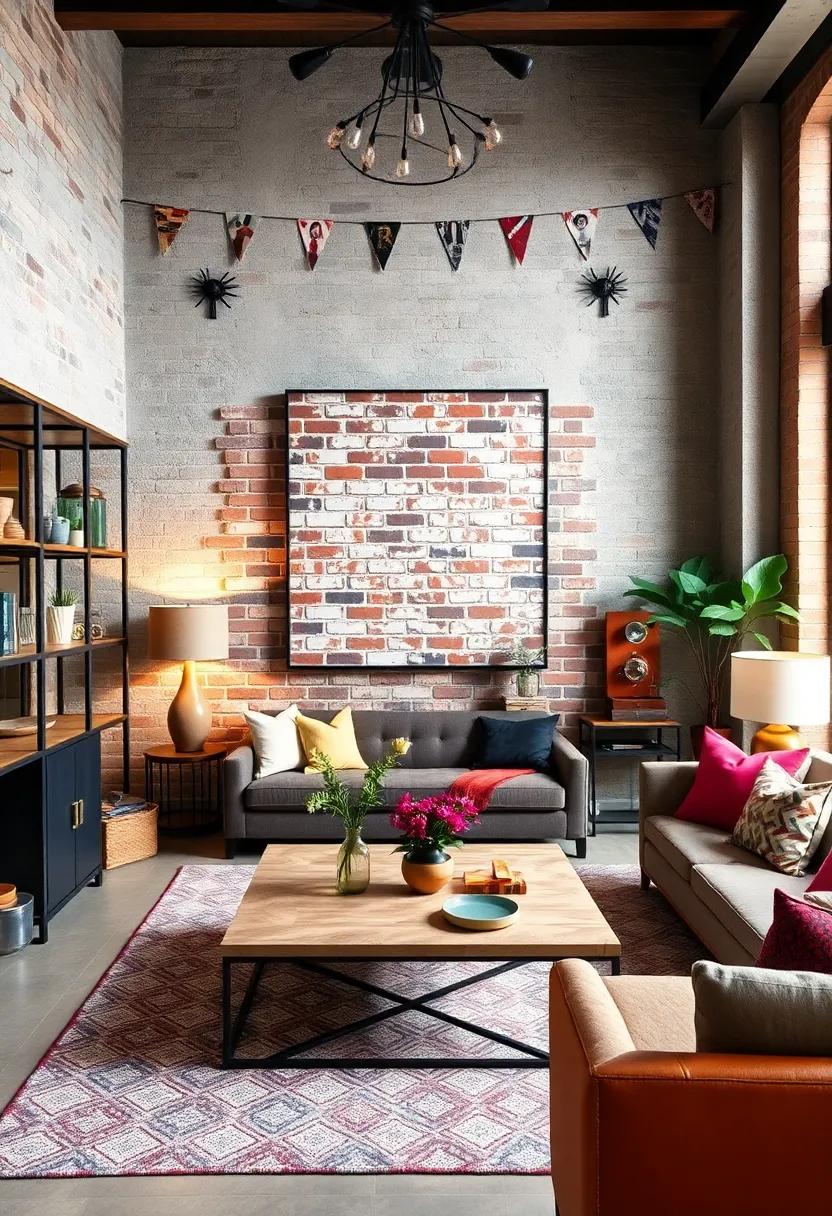 Create a Vintage Loft Vibe Using Exposed Brick Wall Art and Rustic Iron Accents in Your Space