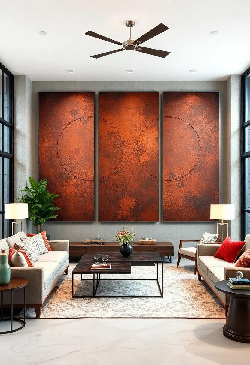 Make a Bold Statement with Large-Scale Rusted Steel Art Panels Featuring Abstract Industrial Motifs