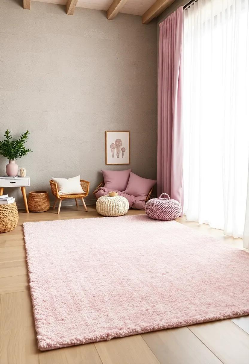 Layered Lavender and Blush Rugs Creating Warmth And Comfort Underfoot in The Playful Room Zone