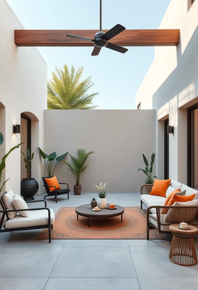Creating Calm and Open Spaces with Neutral Color Palettes and Soft Natural Lighting for Minimalist Patios