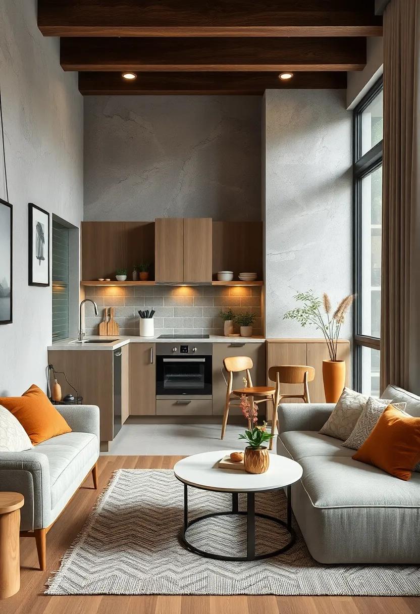 Combining Mixed Materials Like Wood, Metal, and Ceramic to Achieve Texture Variation in Compact Kitchen Design