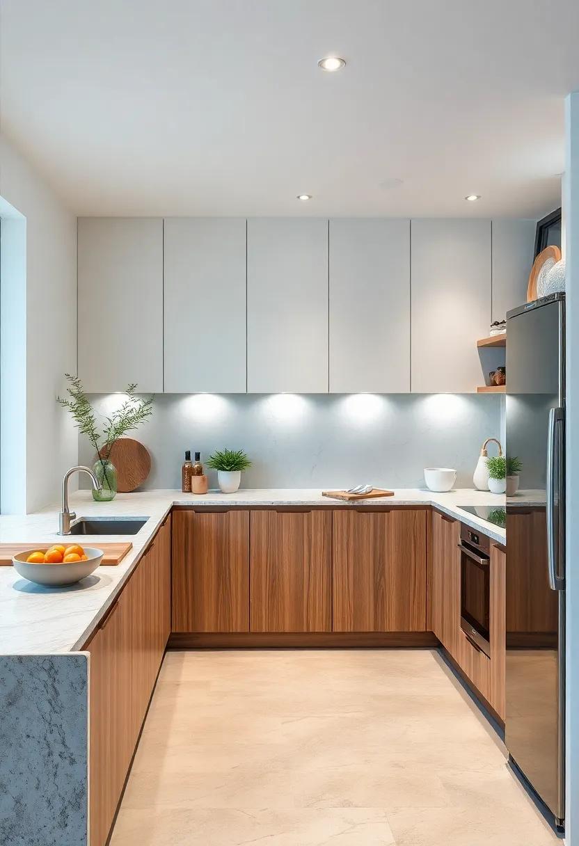 Curating Minimalist Countertops with Built-In Cutting Boards and Integrated Appliances for Seamless Functionality