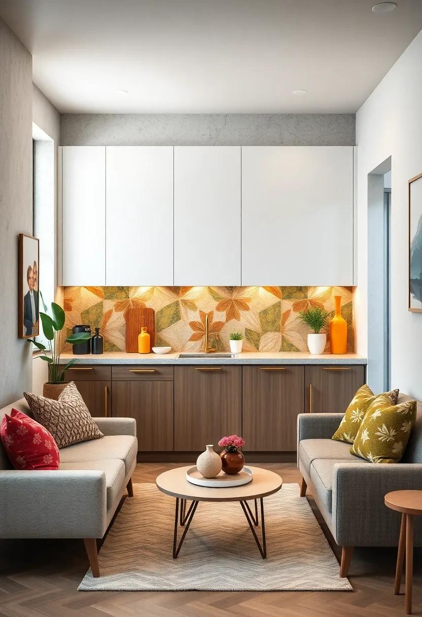 Highlighting Artistic Backsplashes with Dynamic Patterns to Add Personality without Consuming Space