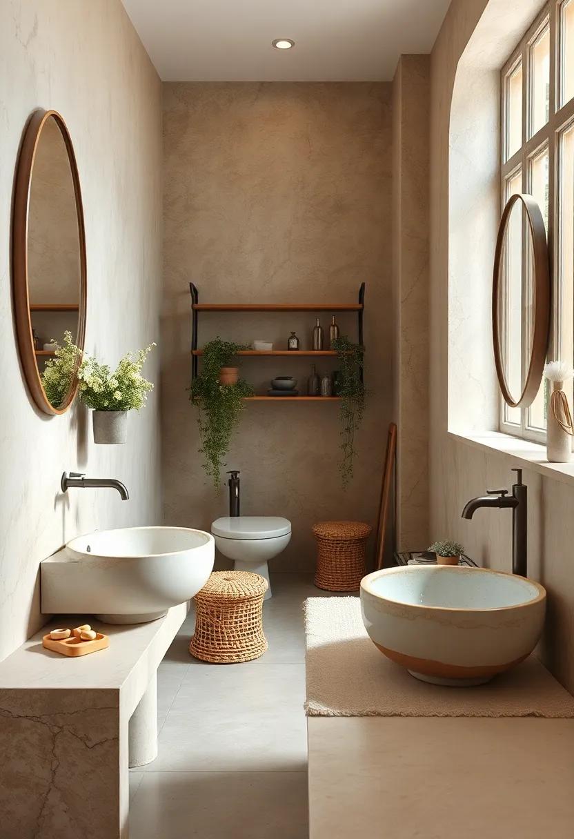 Handcrafted Ceramic Sinks with Subtle Cracks and Glazes Showcasing Unique Bathroom Stories