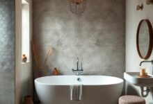 Serene Boho Bathroom Ideas: Embrace a Tub-Focused Relaxing Oasis