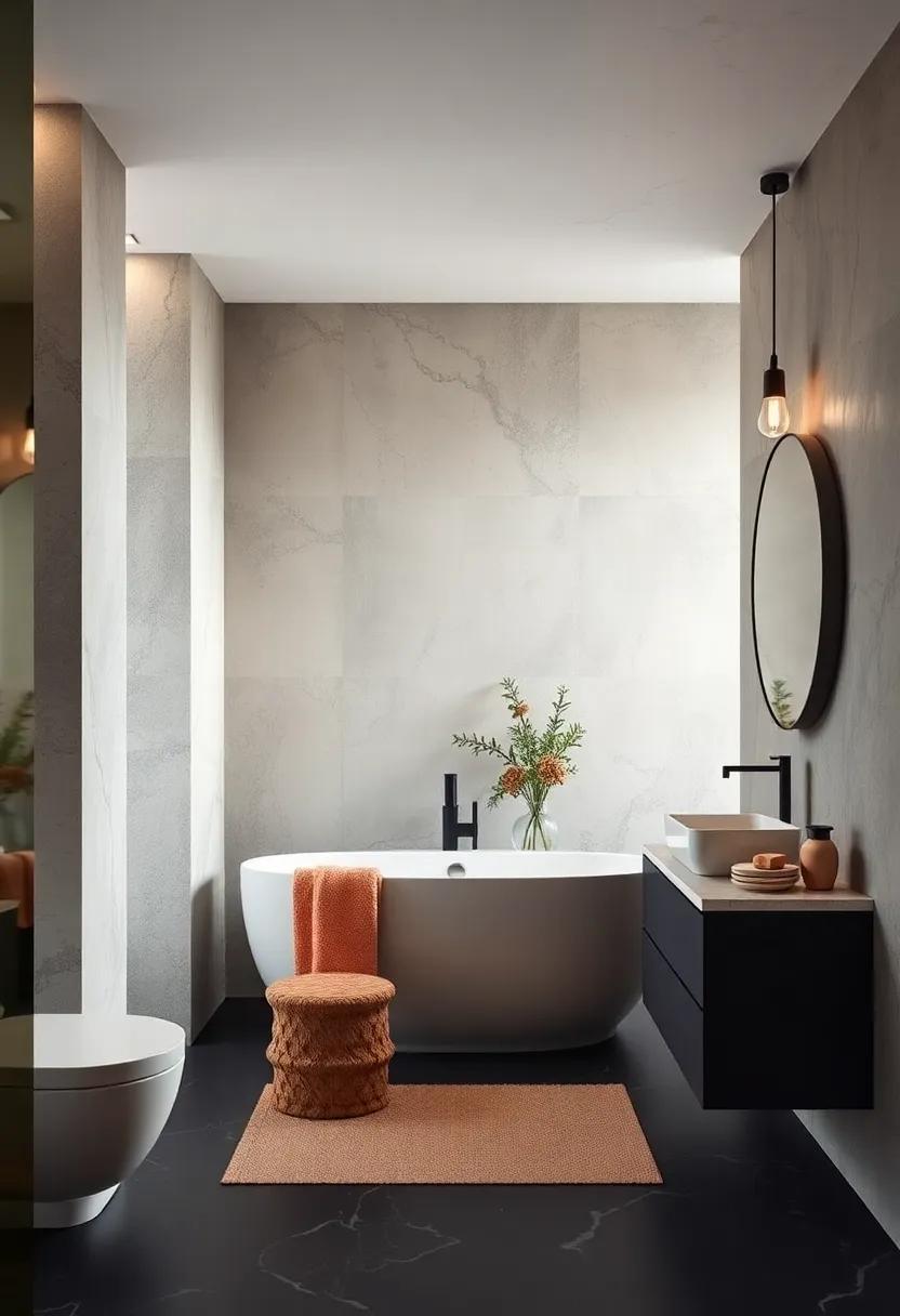 Bold Charcoal And Graphite Hues Creating Sleek Modern Bathroom Statements