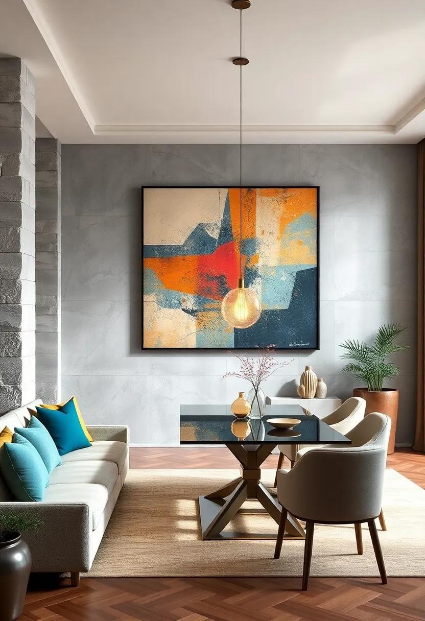 Geometric Wall Art Pieces That Introduce Structure and Visual Interest to Dining Areas