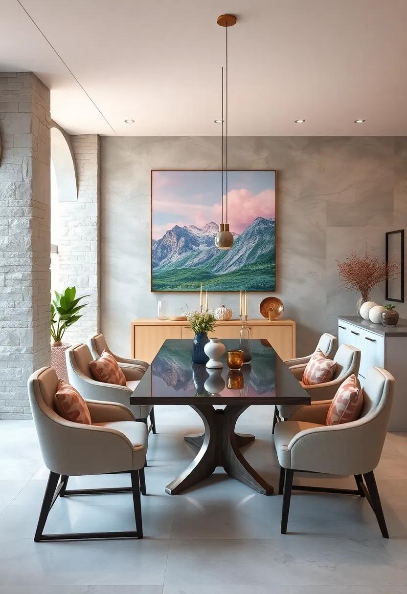 Soft Pastel Landscapes to Create a Serene Dining Environment With Gentle Colors