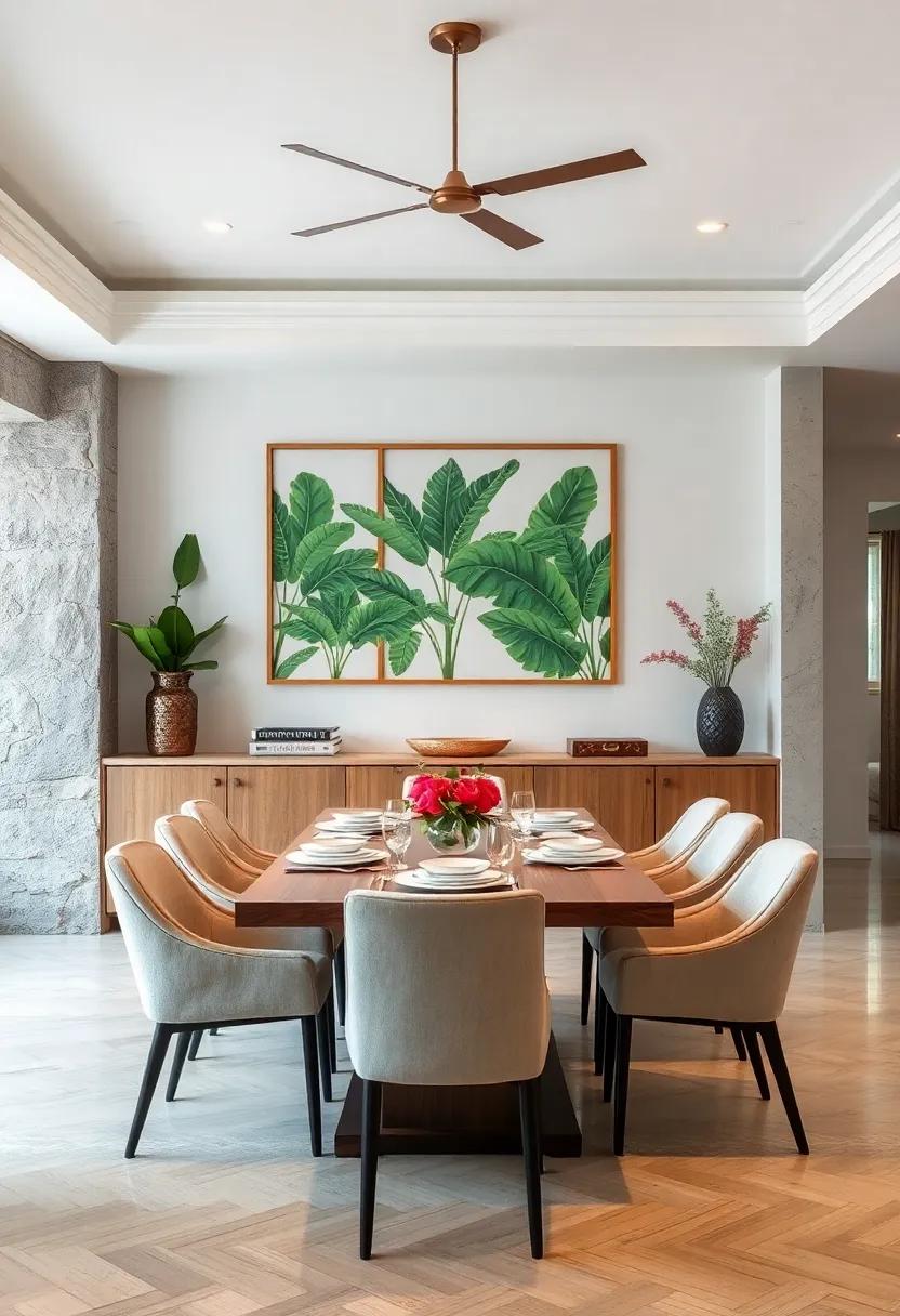 Botanical Prints Featuring Lush Greenery to Bring Freshness and Life to the Table