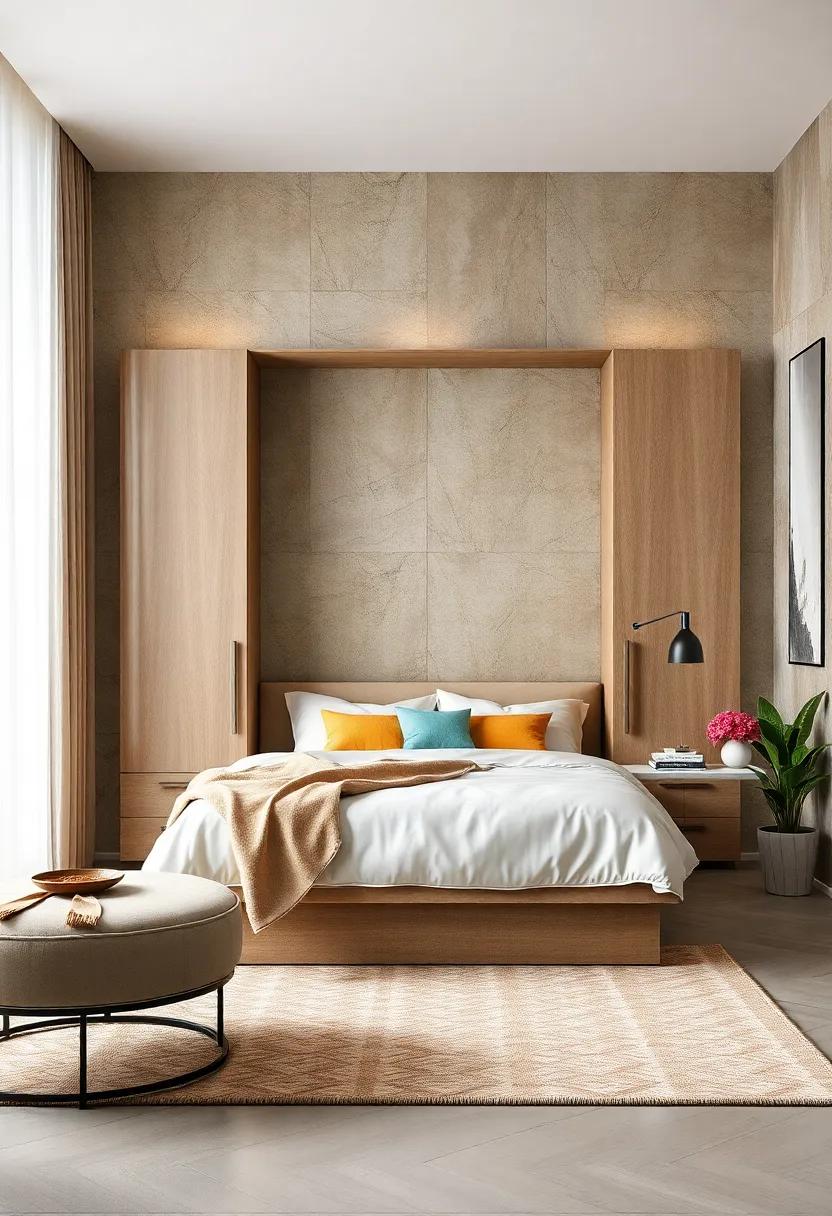 Decorative Wall Finishes Enhancing The Look Of Murphy Bed Units As Stylish Statement Pieces
