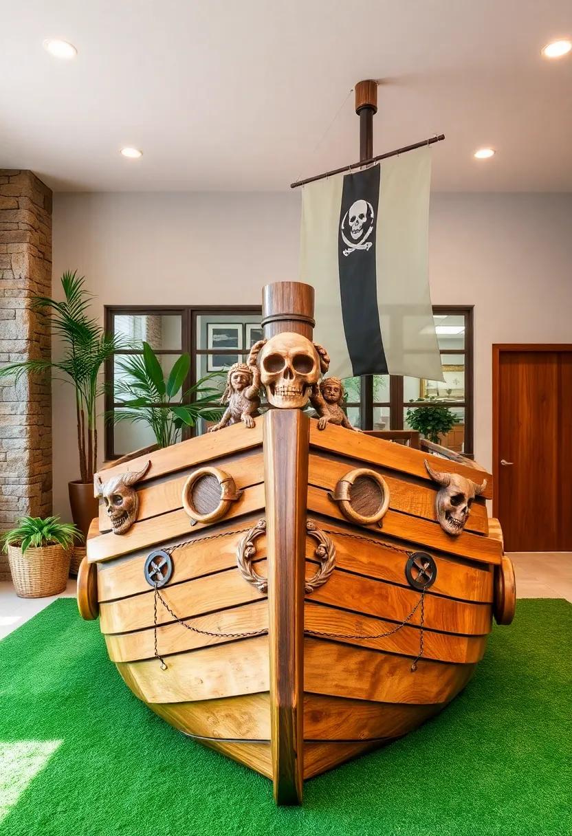 Embellishing The Ship's Bow With Carved Figures And Nautical Emblems For A Regal Pirate Look