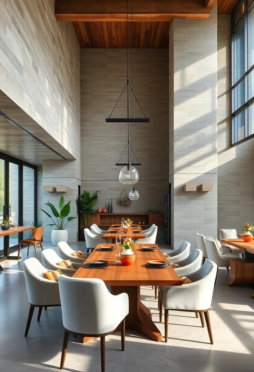 Natural Elements Incorporated Into Multi-Use Dining Spaces To Infuse Warmth and Organic Feel