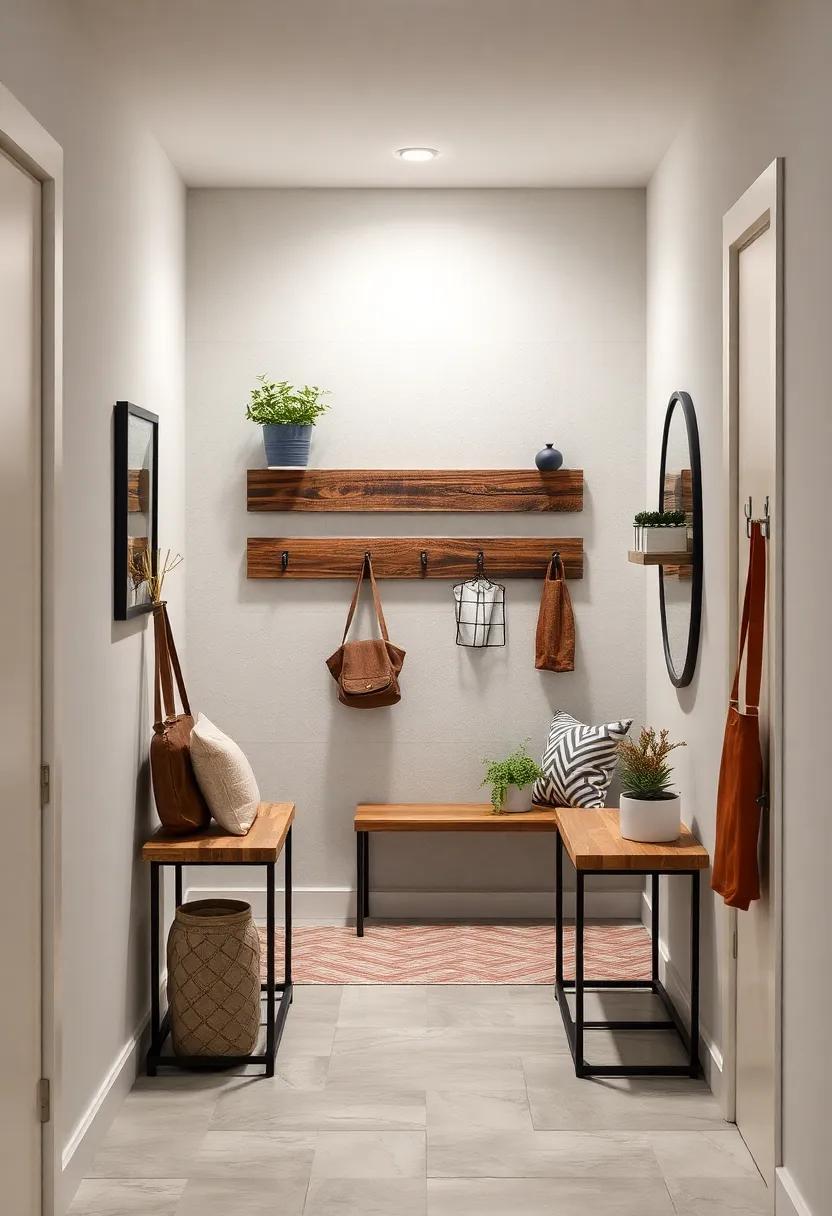 Multi-Level Wall Hooks Crafted from Reclaimed Wood Blending Rustic Charm with Modern Utility