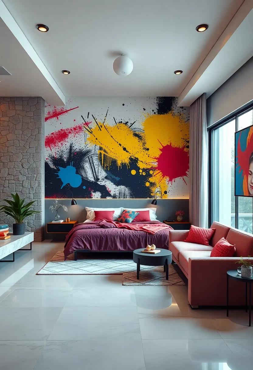 Playful Juxtaposition of Monochrome Backgrounds with Explosive Pop-Art Color Splashes