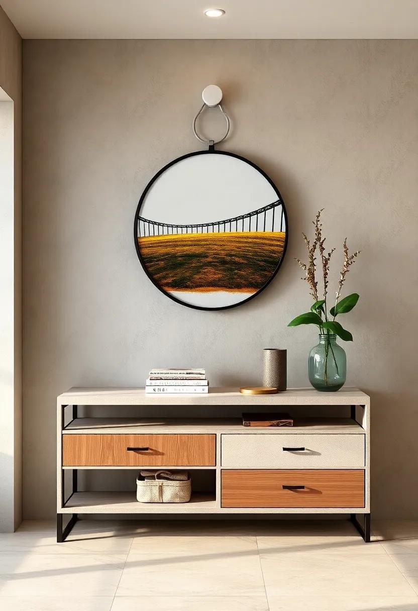 Slim Console Tables Designed with Integrated Hooks and Drawers for Convenient Entryway Organization