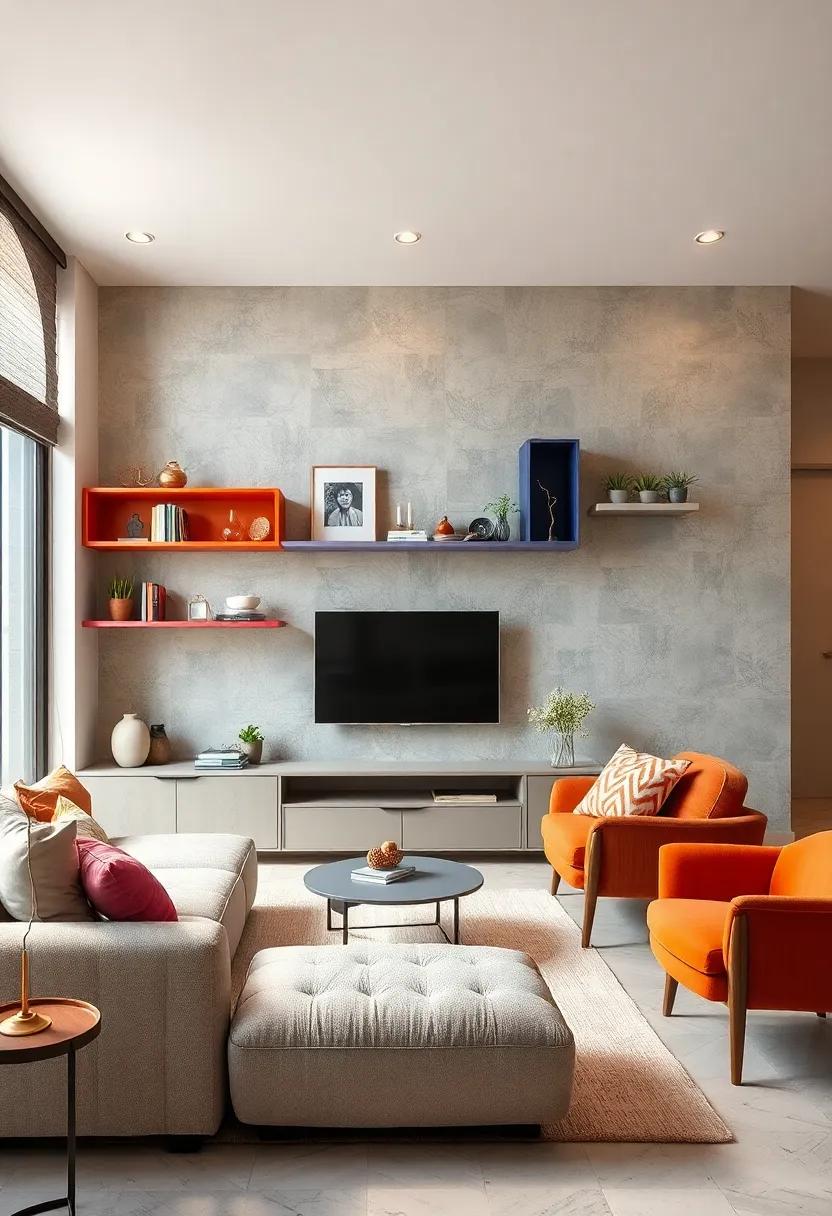 Enhancing Small Living Areas With Colorful Wall Shelves That Add Personality Without Cluttering