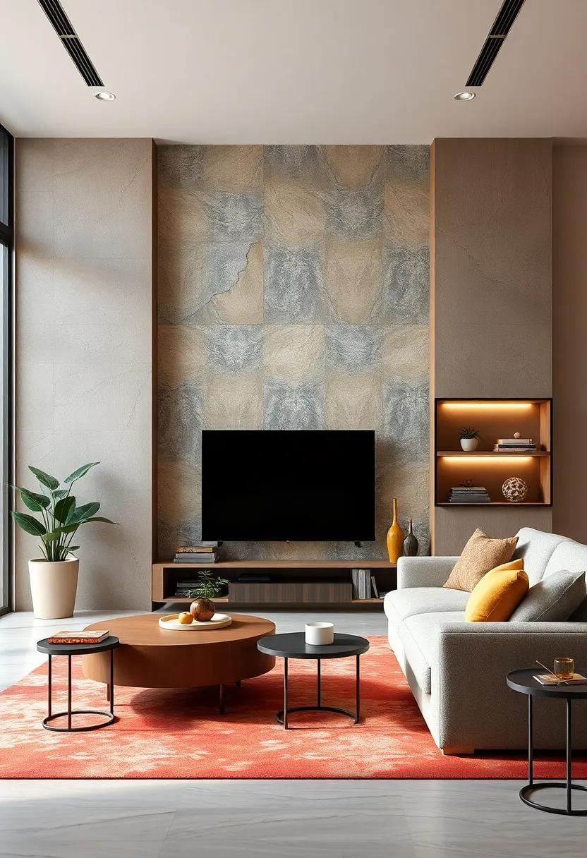Emphasizing Texture and Contrast With Mixed Material Wall Units Incorporating Metal, Glass, and Wood