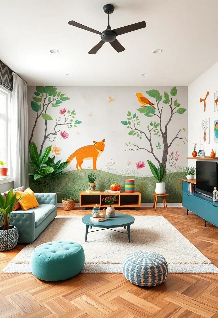 Bright and Cheerful Wall Murals Inspired by Nature and Animals to Spark Imagination in Little Ones