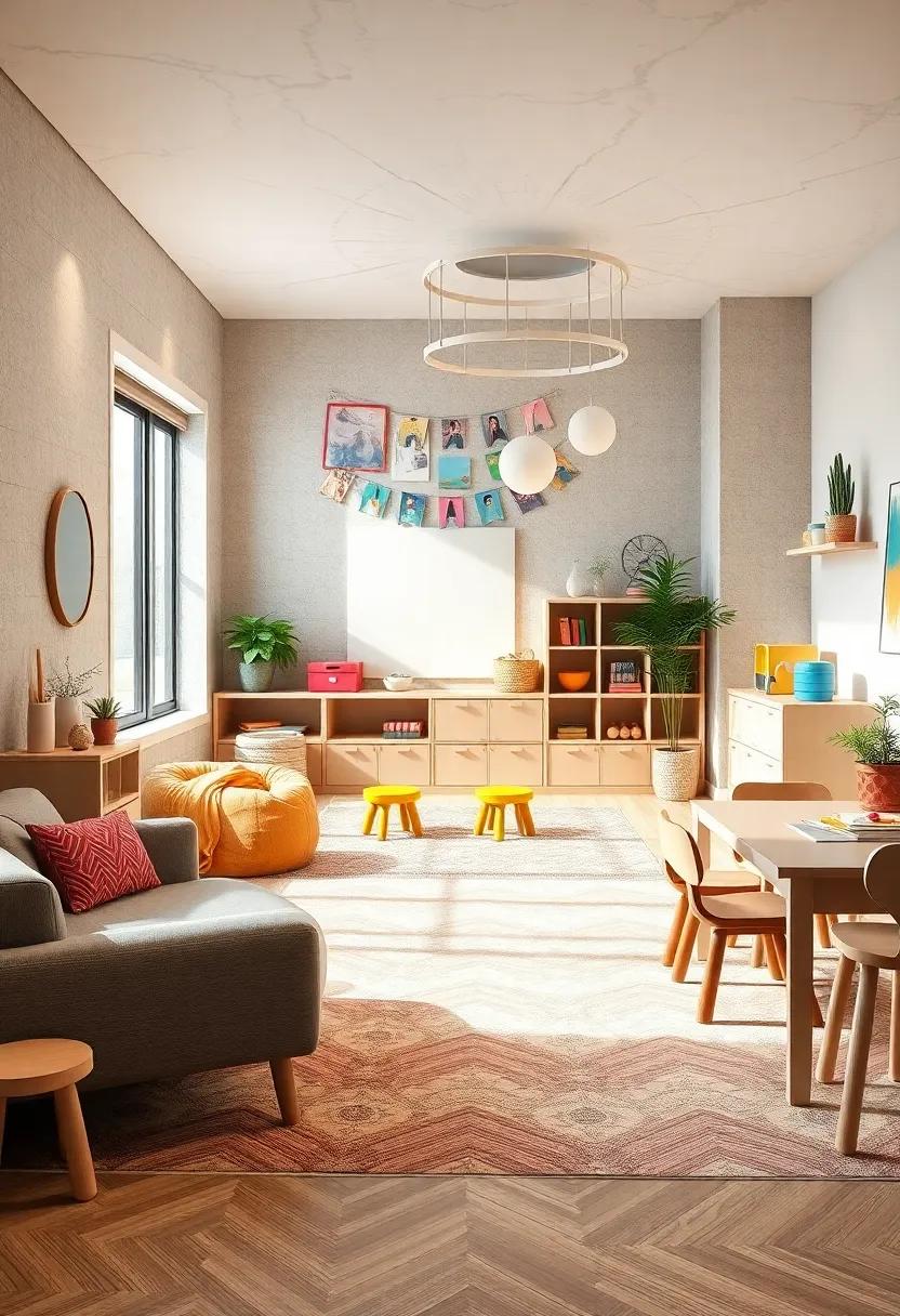 Nursery-Inspired Floors with Patterned Carpet or Wood for a Clean Yet Inviting Preschool Space