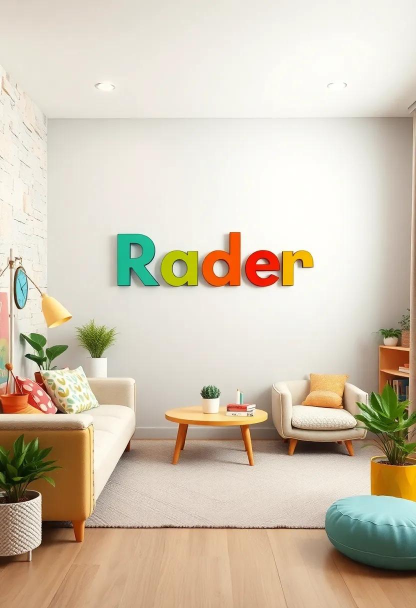 Personalized Name Displays with Playful Fonts and Colorful Graphics to Make Space Feel Special