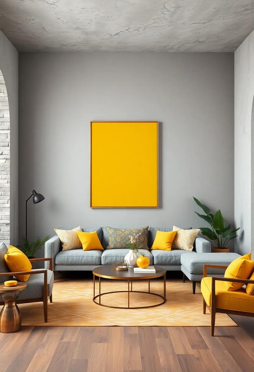 Pairing Soft Grey Walls with Bright Yellow Artwork to Inject Personality Without Overwhelming the Space