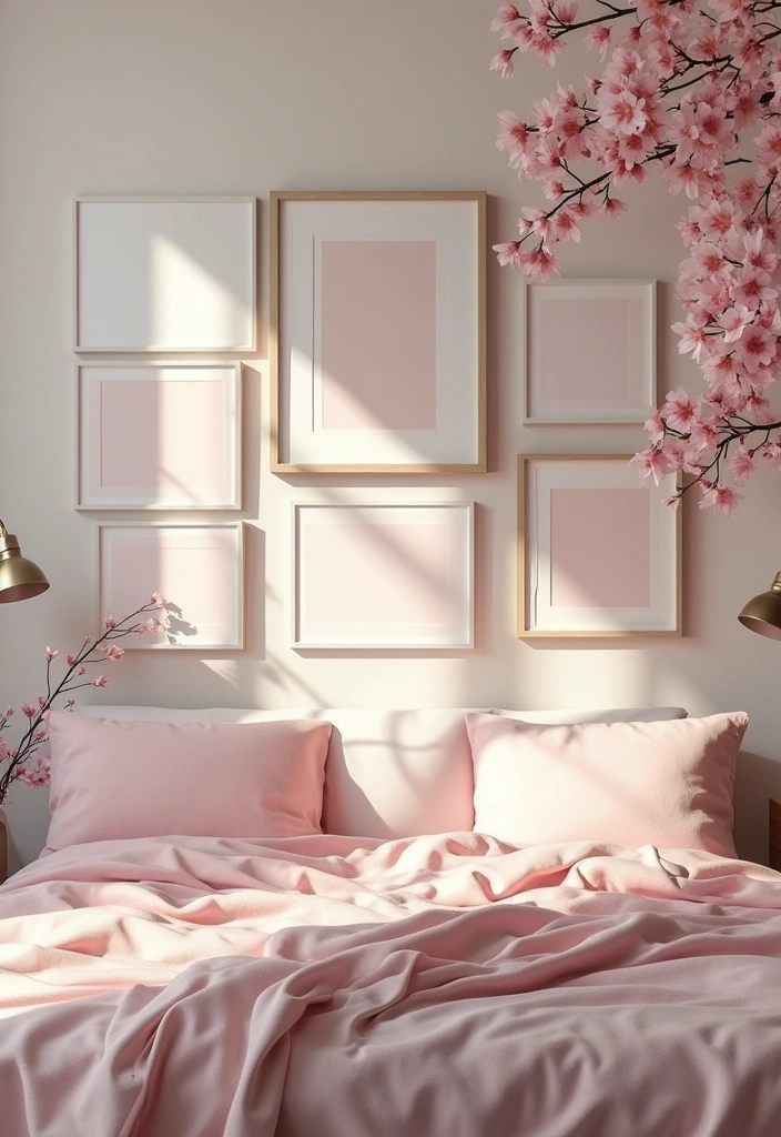 Cherry Blossom Canvas Art in Bedroom
