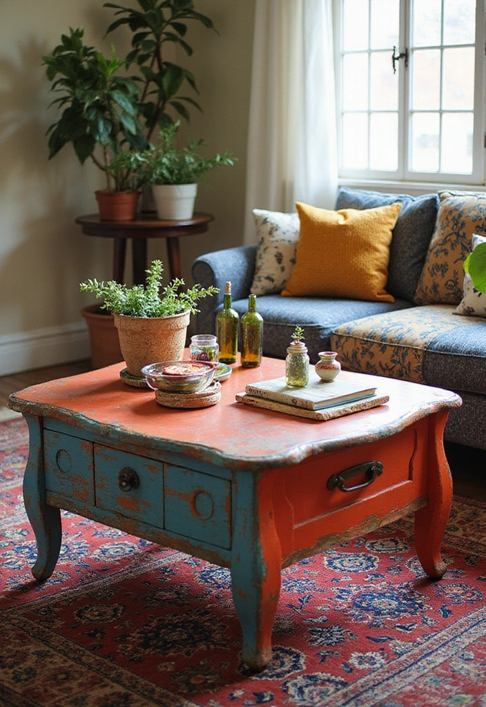 Colorful Vintage Tables for Maximalist Decor