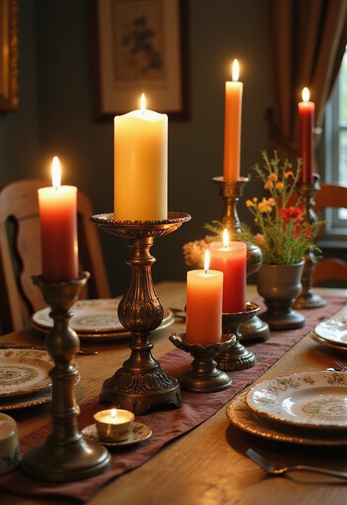 Vintage Candles and Holders for Maximalist Decor