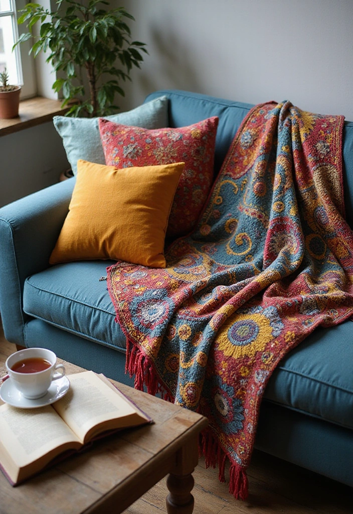 Textured Throws for Maximalist Vintage Decor