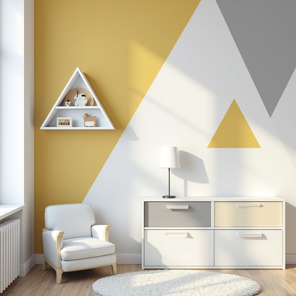 geometric accent wall