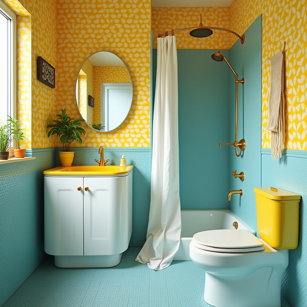 yellow and blue bathroom 35