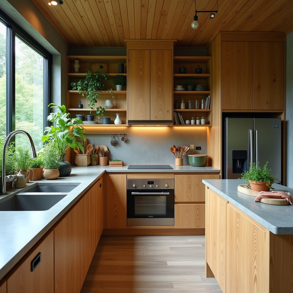 green kitchen design