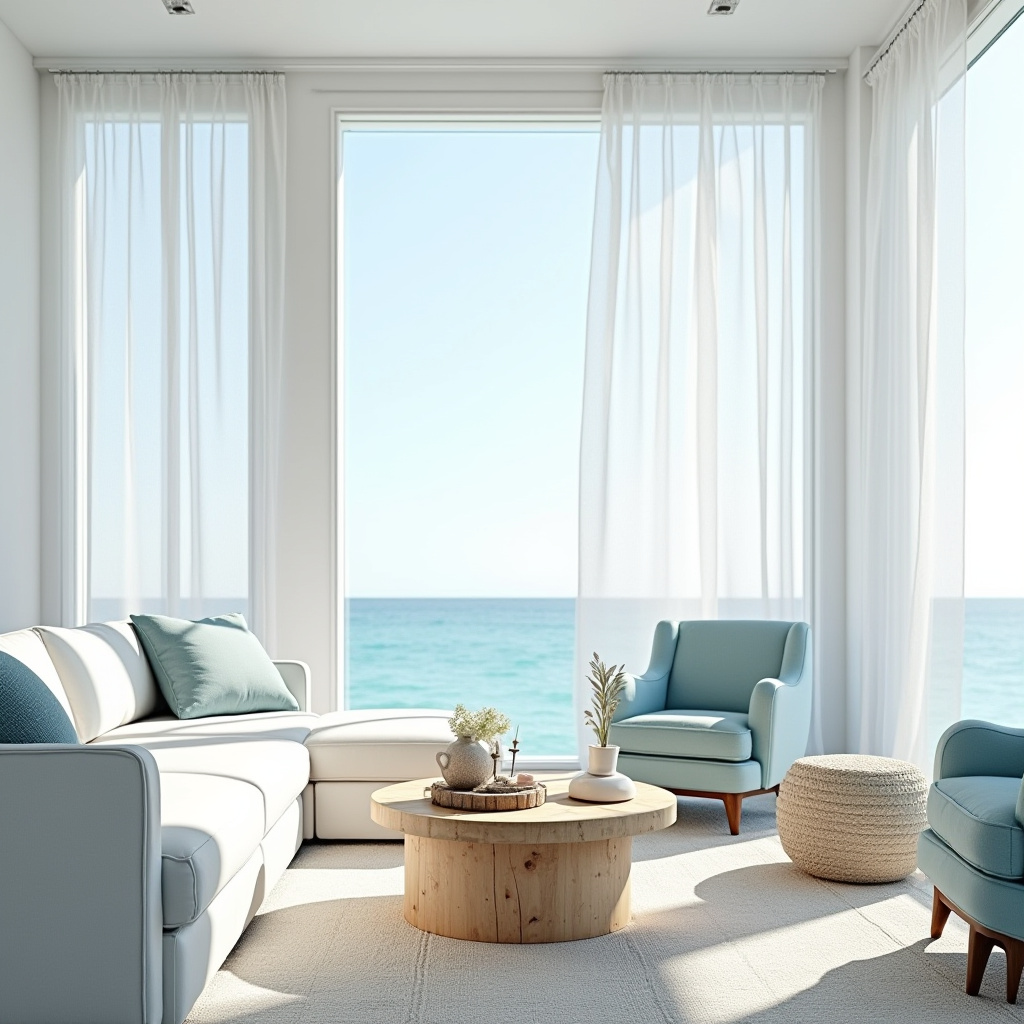 beach-themed living room