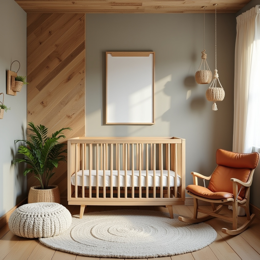 rustic modern nursery details