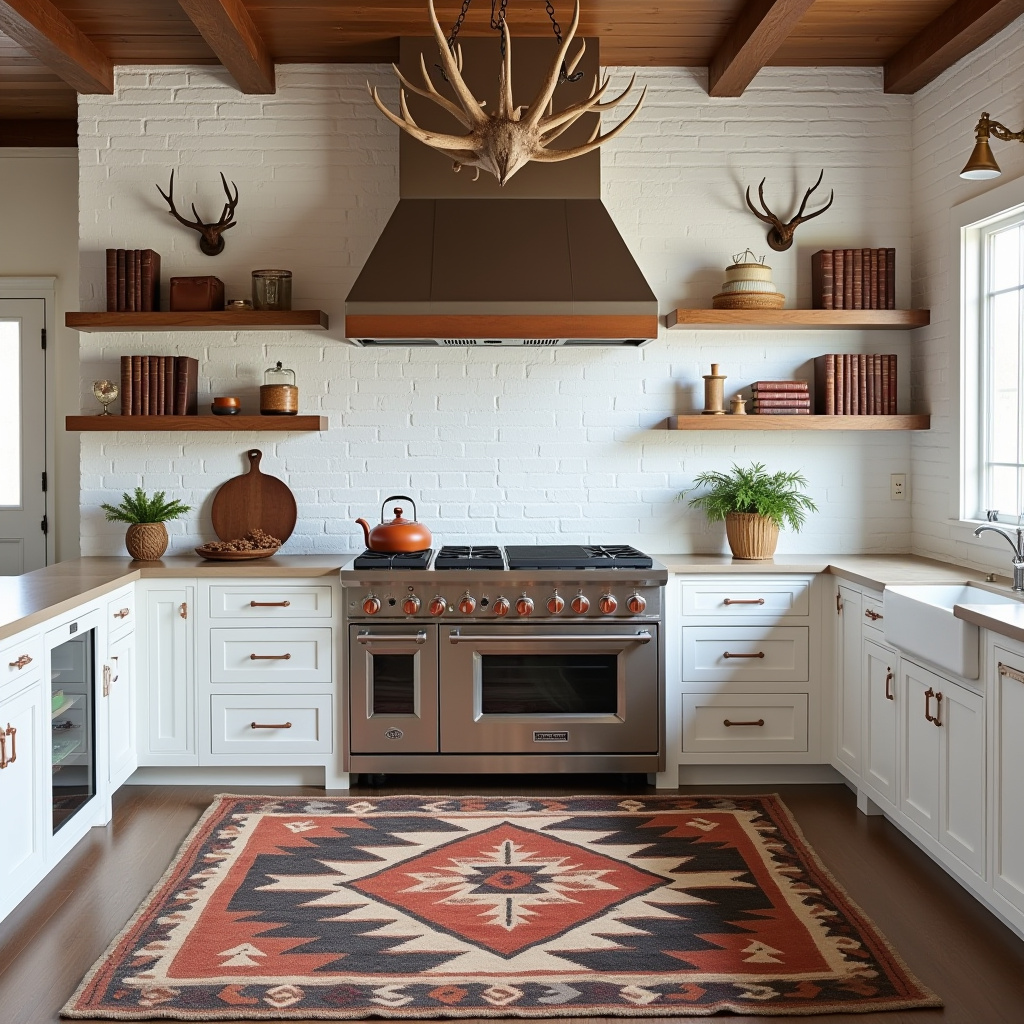 modern western kitchen with copper accents