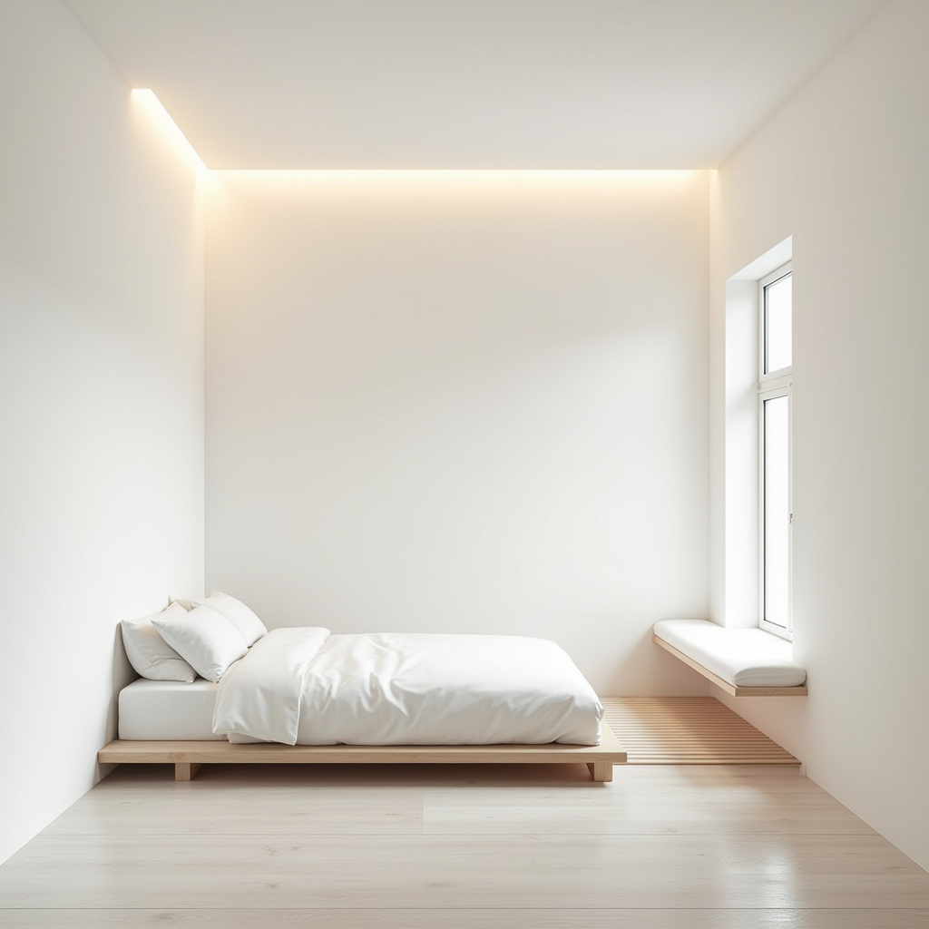 Zen small white bedroom