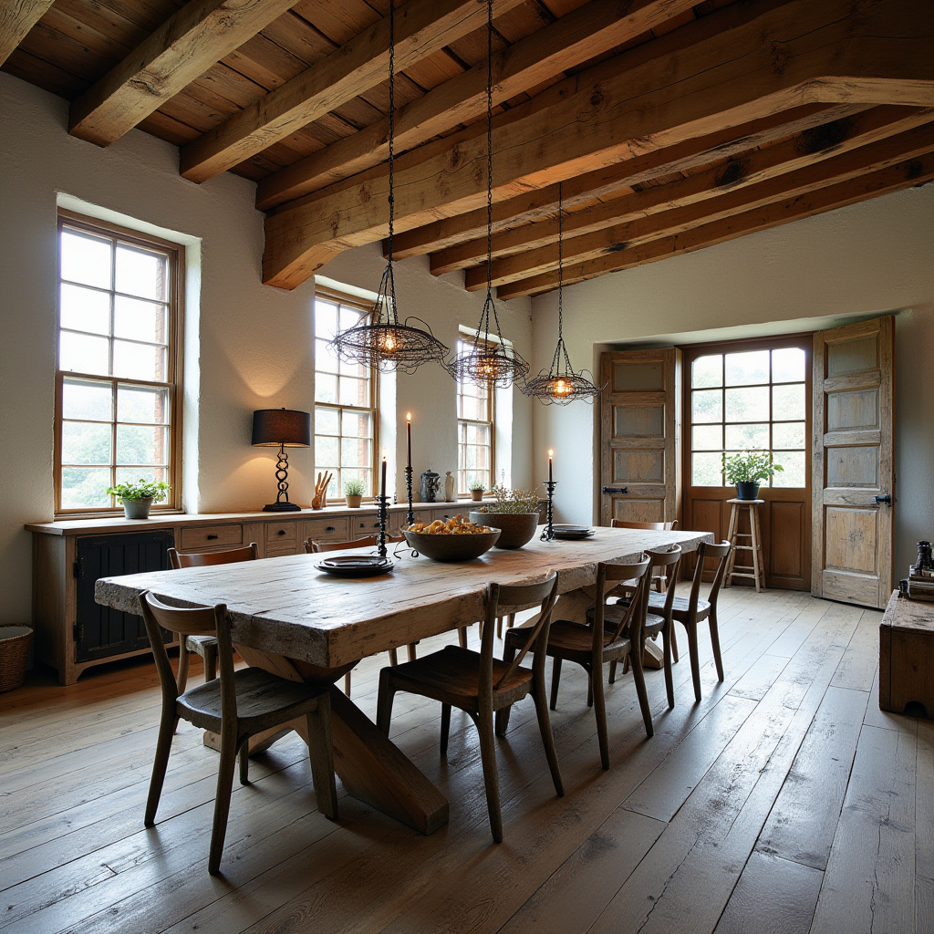 barn conversion rustic dining room