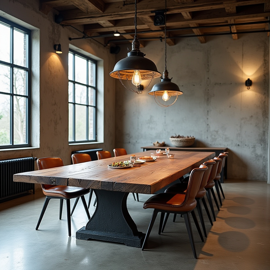 industrial rustic dining room