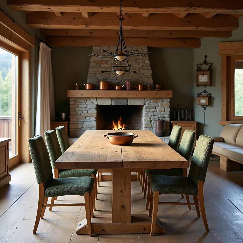 alpine rustic dining room