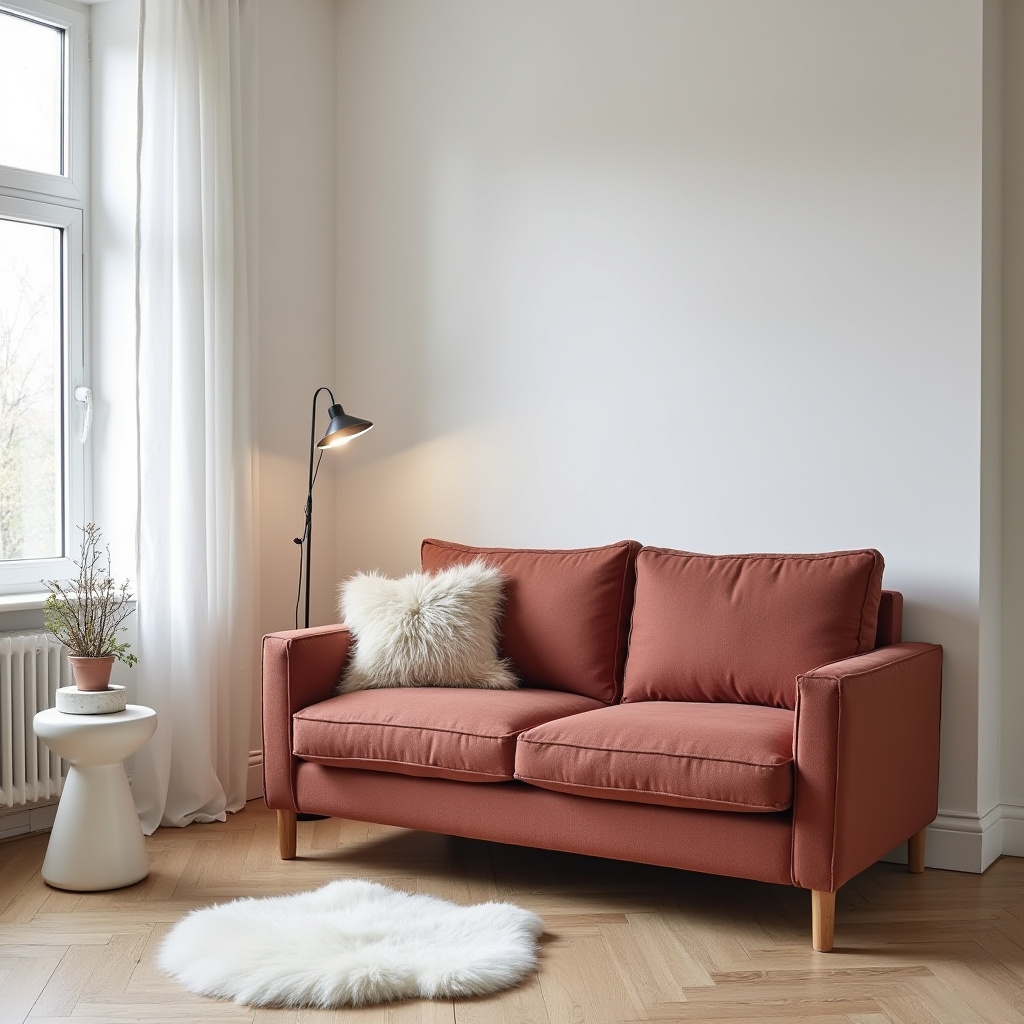 red couch living room 21