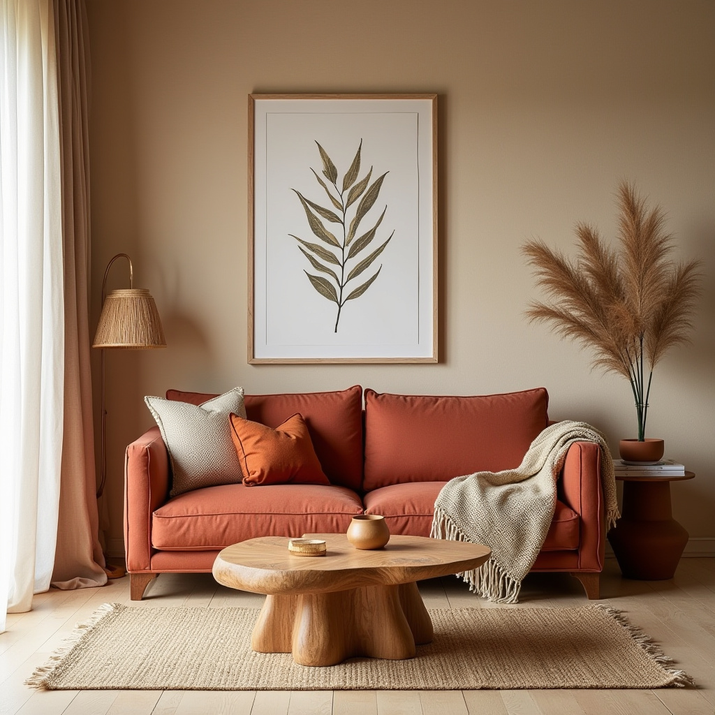 red couch living room 25