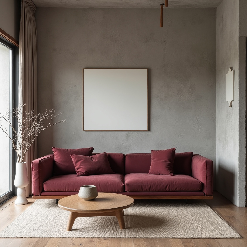 red couch living room 33