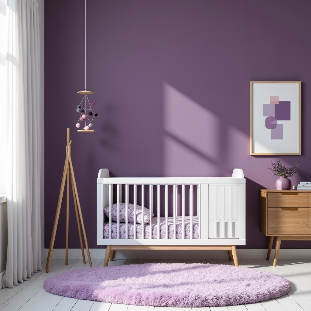 contemporary aubergine nursery