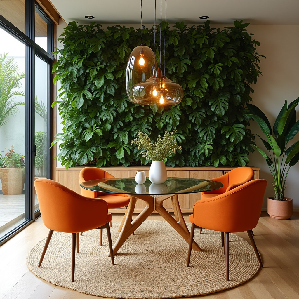vibrant orange dining chairs tropical modern