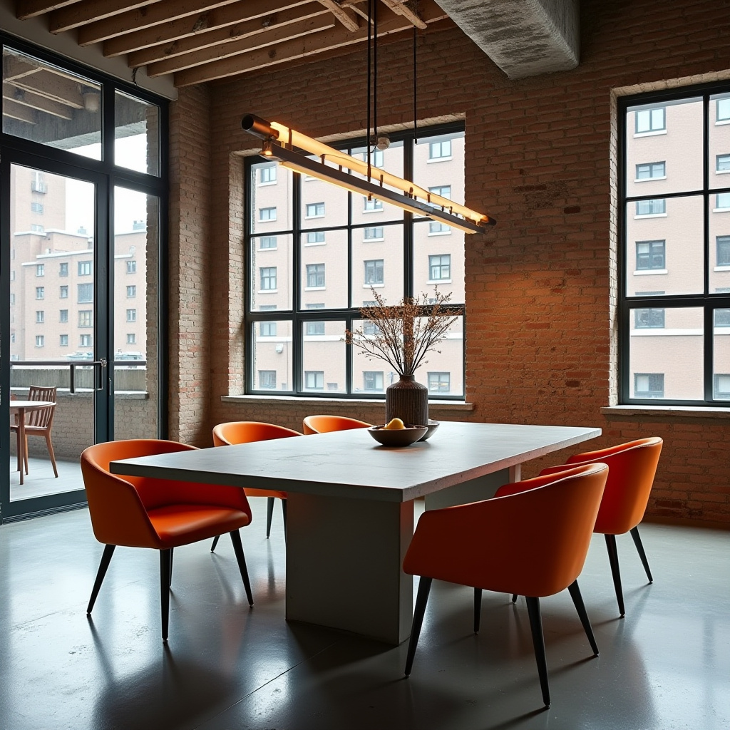 sleek orange dining chairs urban loft
