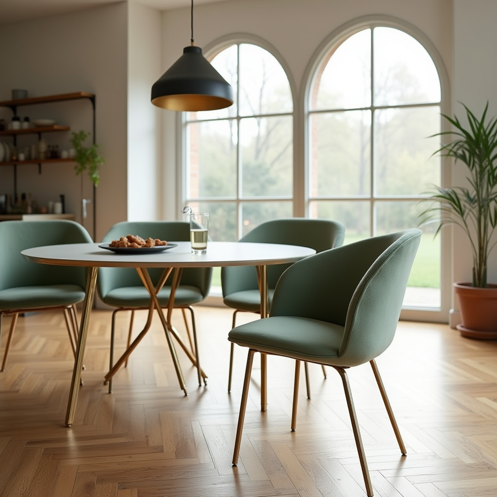 sage green velvet dining chairs with gold frames