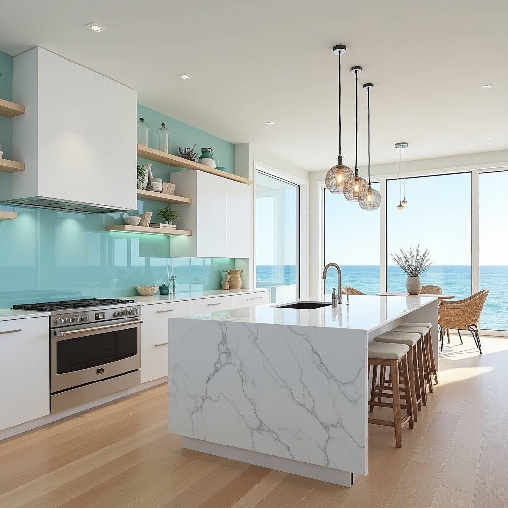luxury beach house kitchen