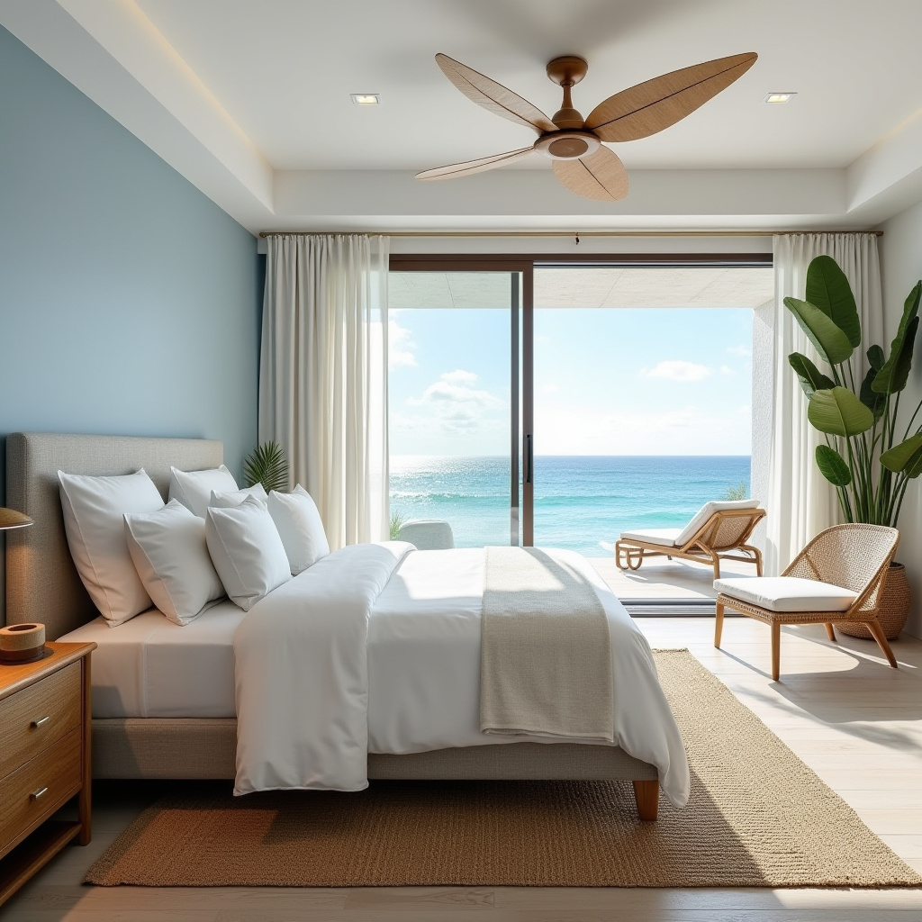 luxury beach house master bedroom